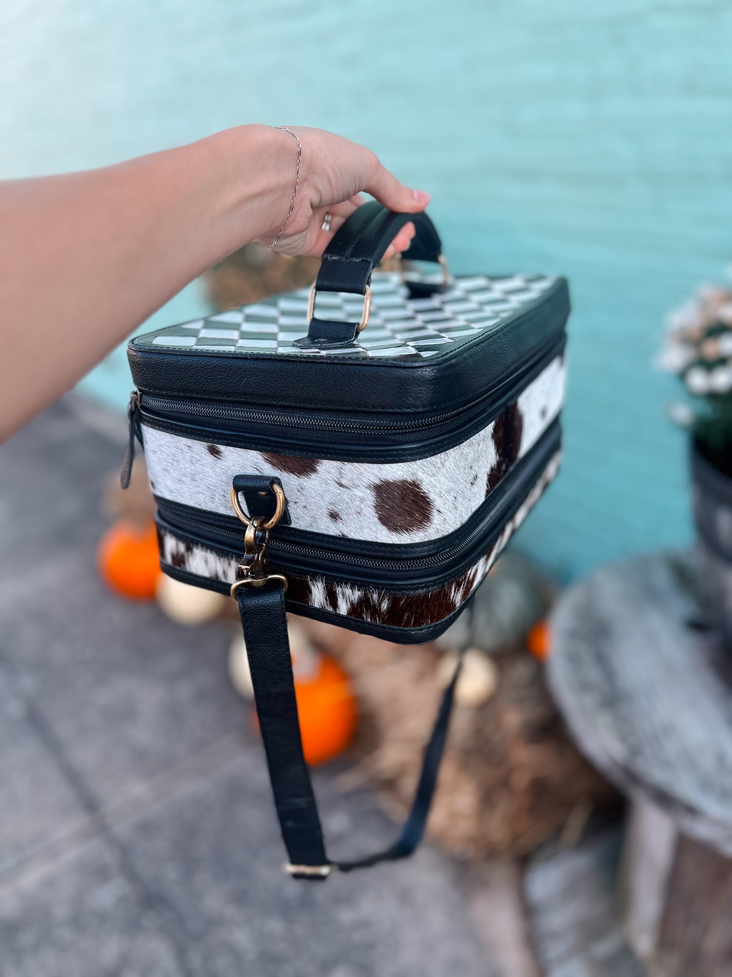 Checkered Travel Jewelry Case