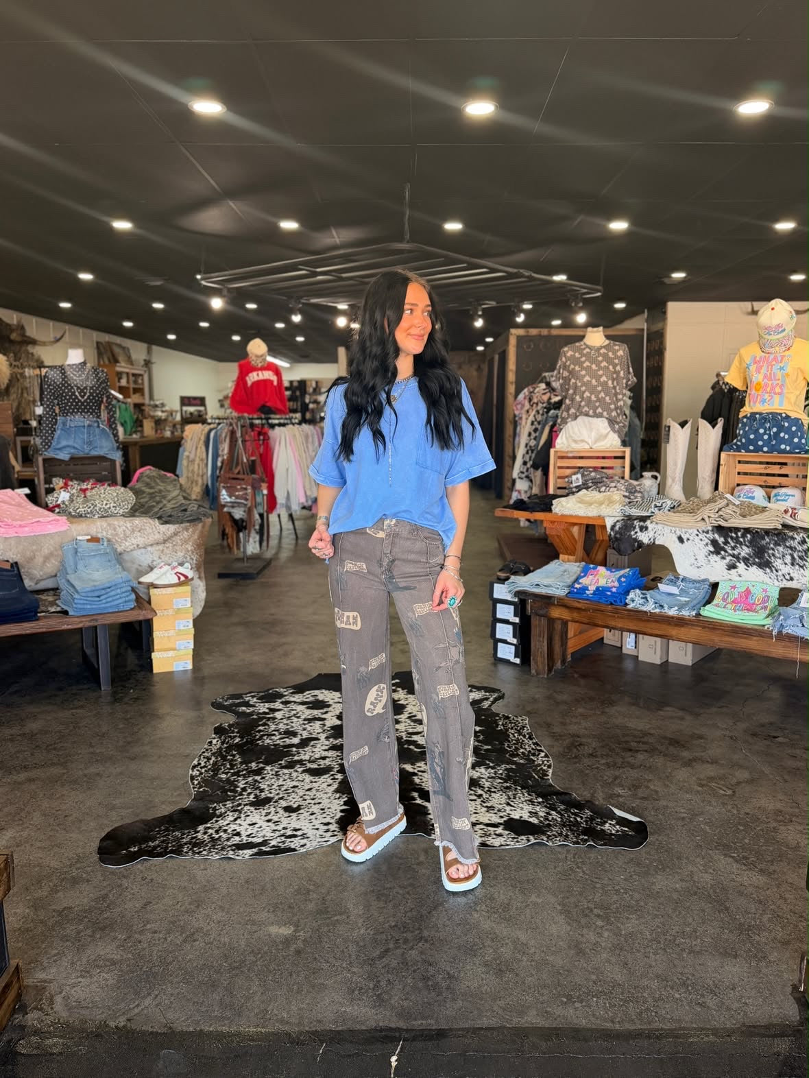 Blue Acid Wash Tee