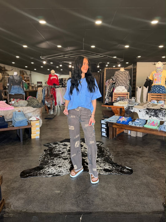 Blue Acid Wash Tee