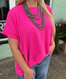 Madyson Ribbed Top *Fuchsia