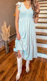 Flutter Sleeve Maxi Dress *Mint