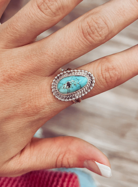 Teardrop Authentic Turquoise Ring