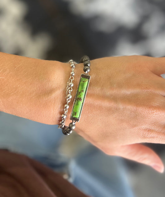 Navajo Semi Stone Bar Bracelet