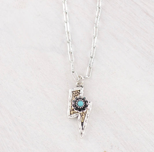 Floral Tooling Bolt Necklace