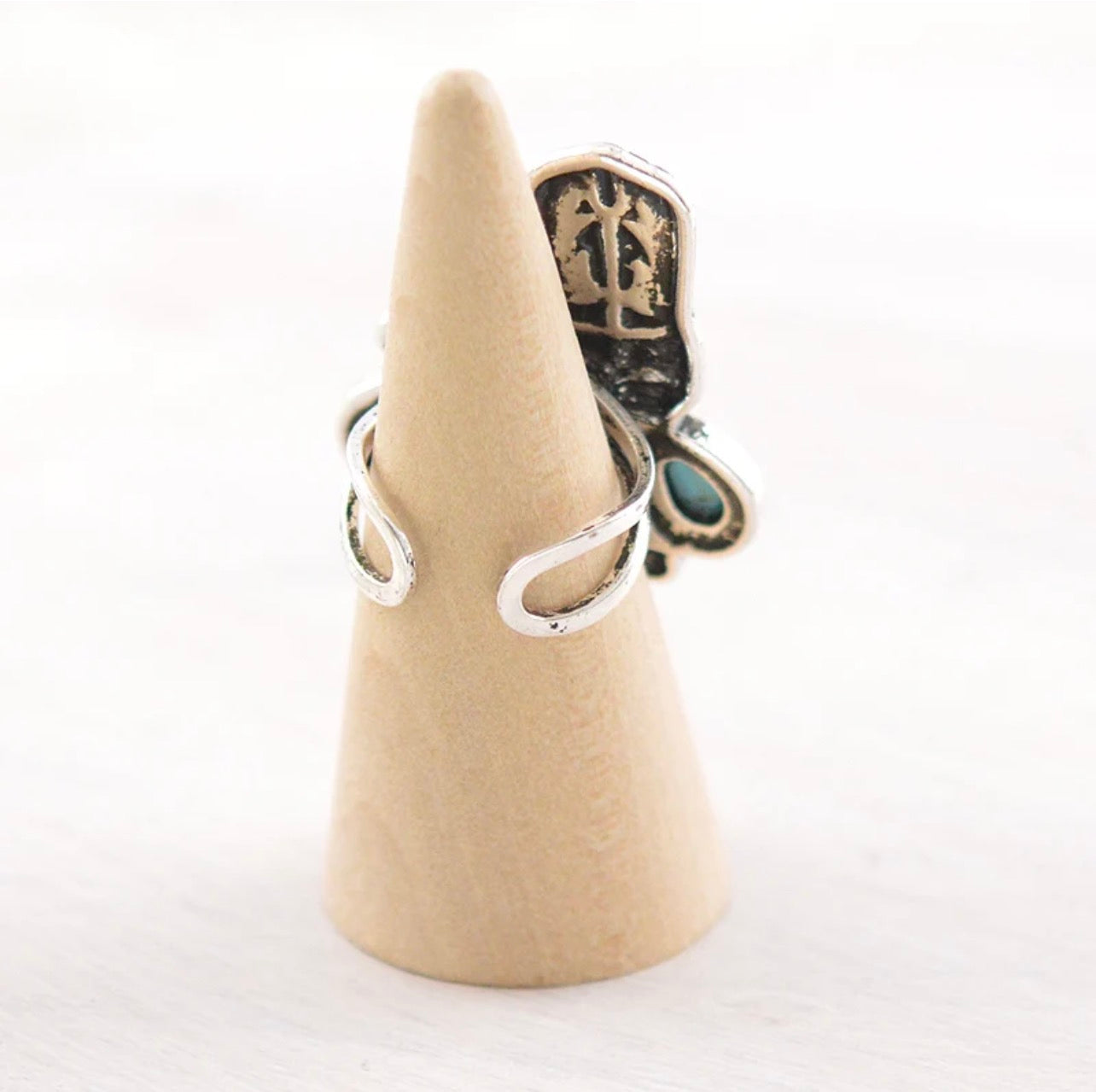 Turquoise Semi Stone Cowboy Boot Ring