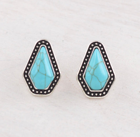 Turquoise Semi Stone Earrings