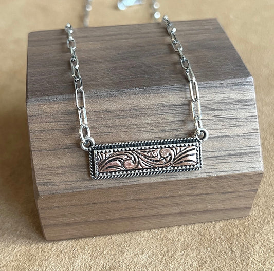 Tooling Bar Necklace
