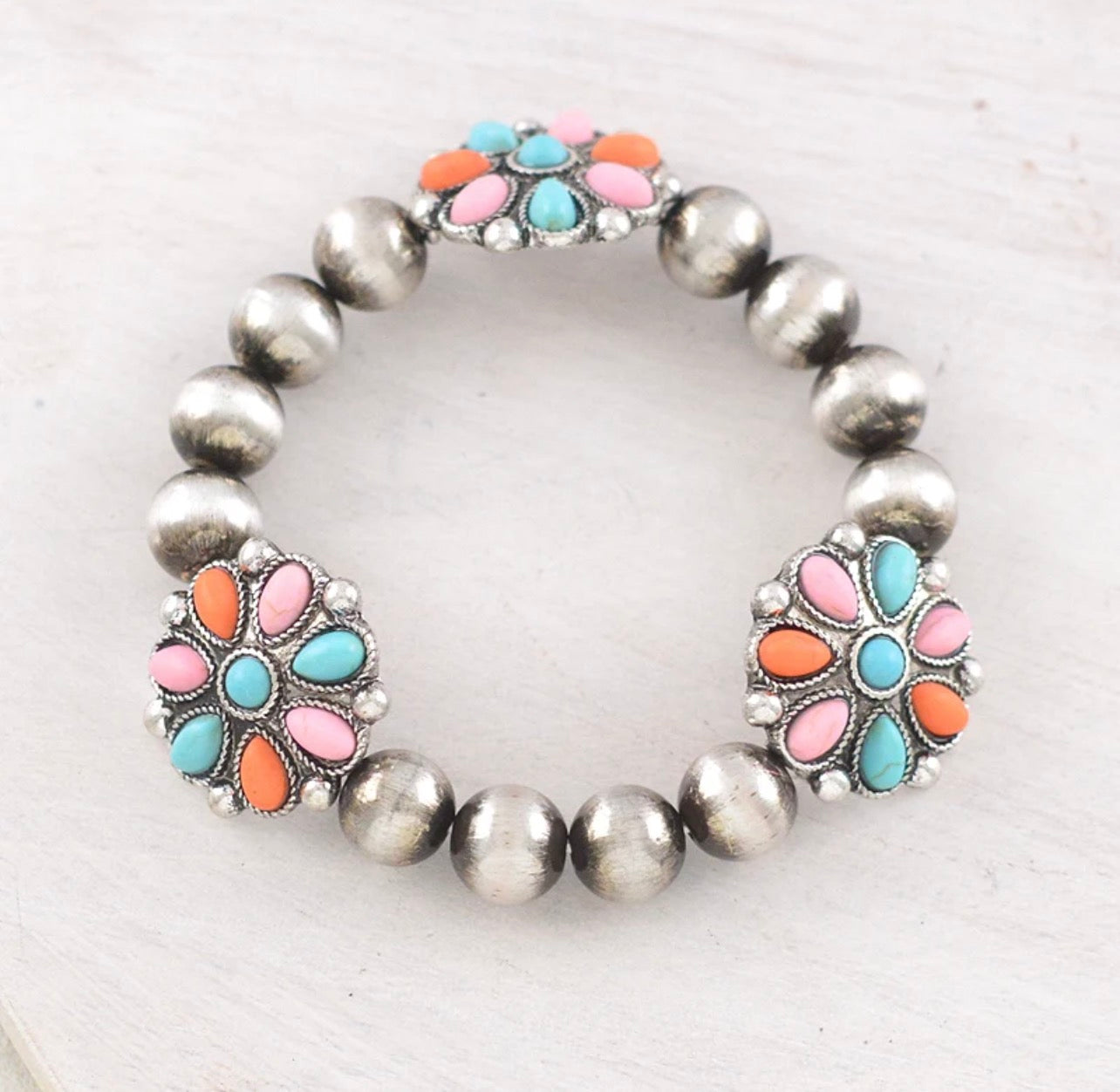 Aztec Barrel Navajo Pearl Bead Bracelet Set