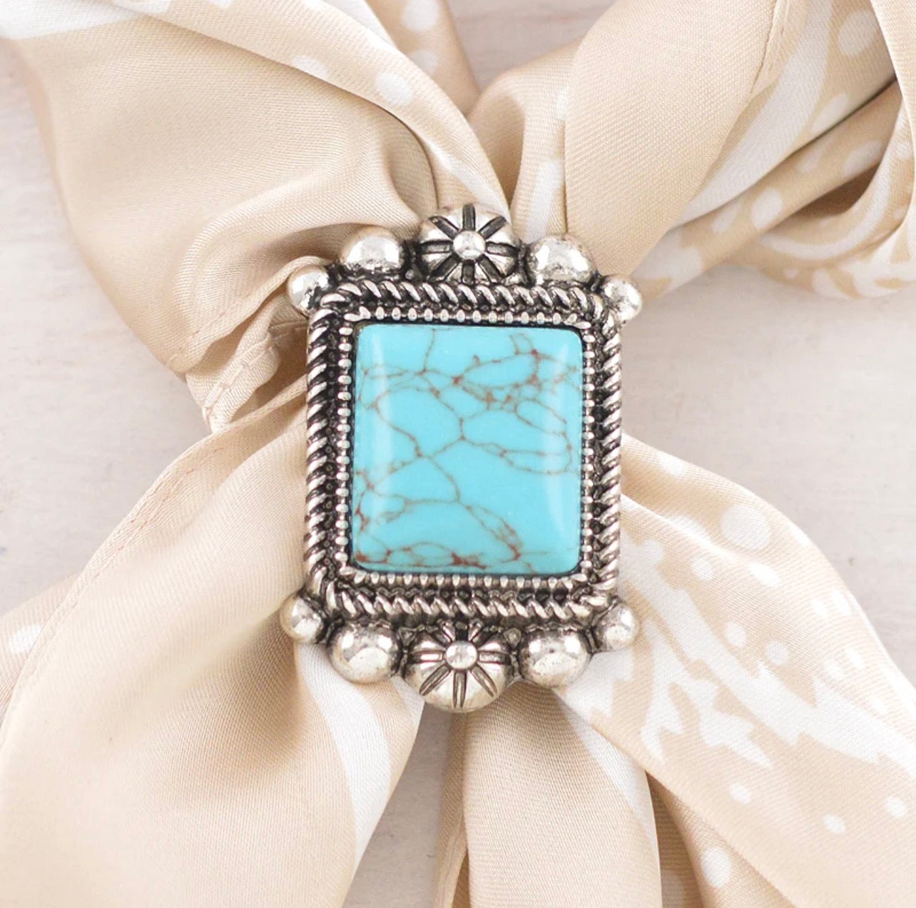 Square Turquoise Scarf Slide
