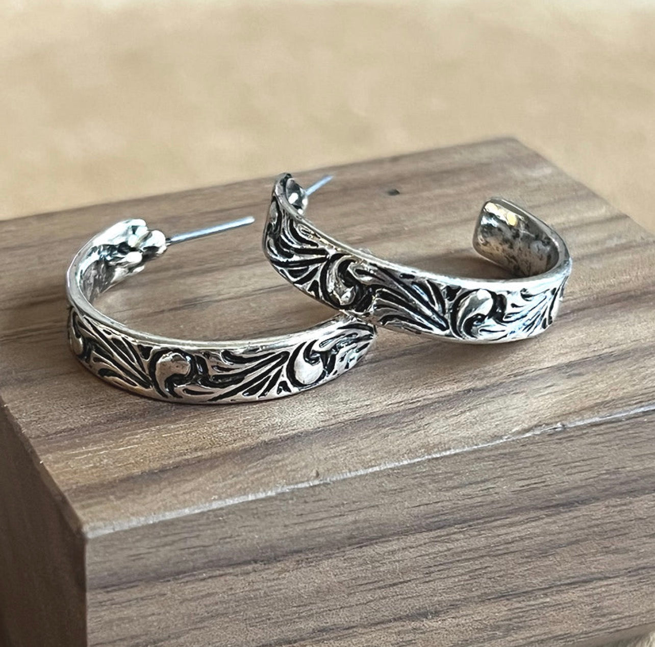 Tooling Hoop Earrings