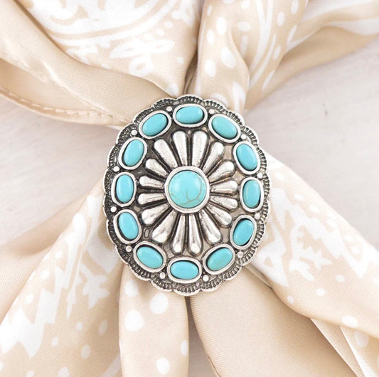 Turquoise Concho Scarf Slide