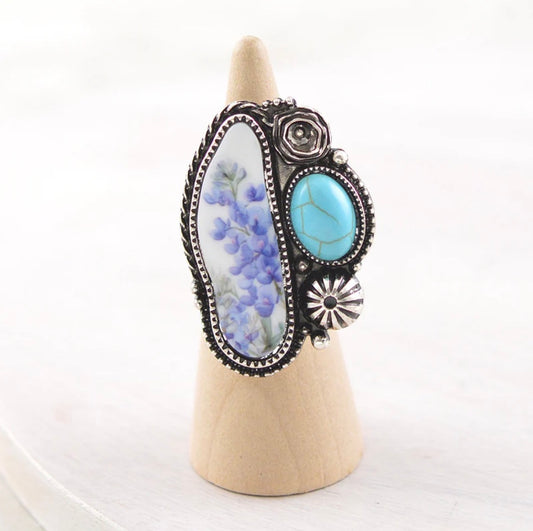 Blue Bonnet Turquoise Semi Stone Ring