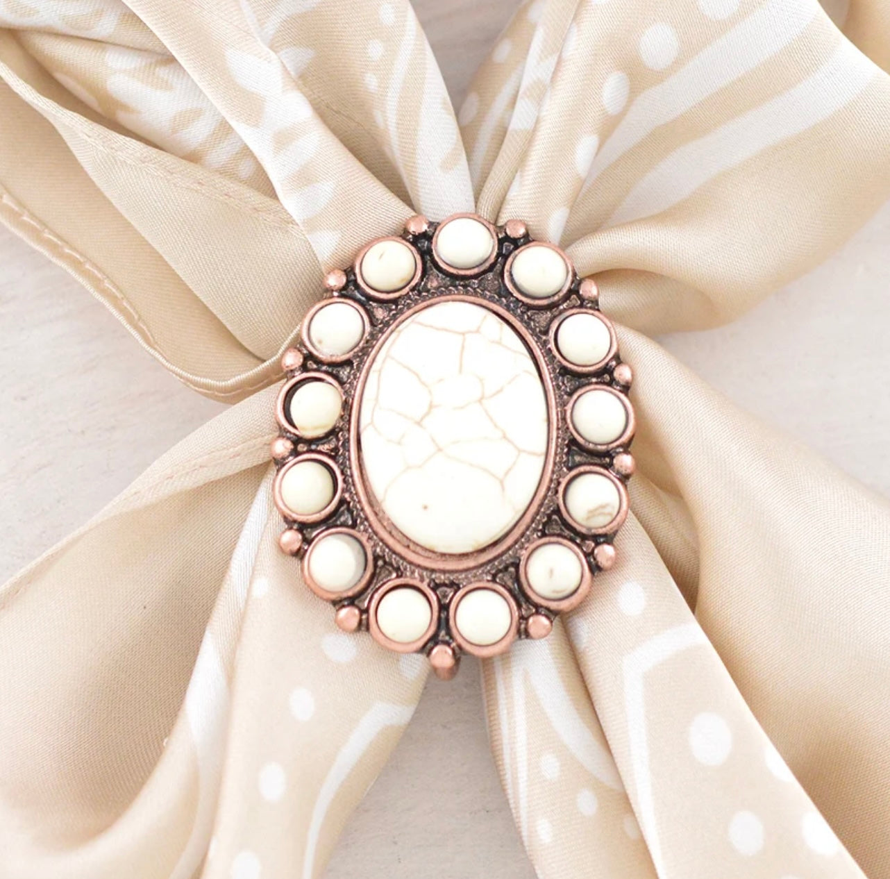 Natural Stone Cluster Scarf Slide
