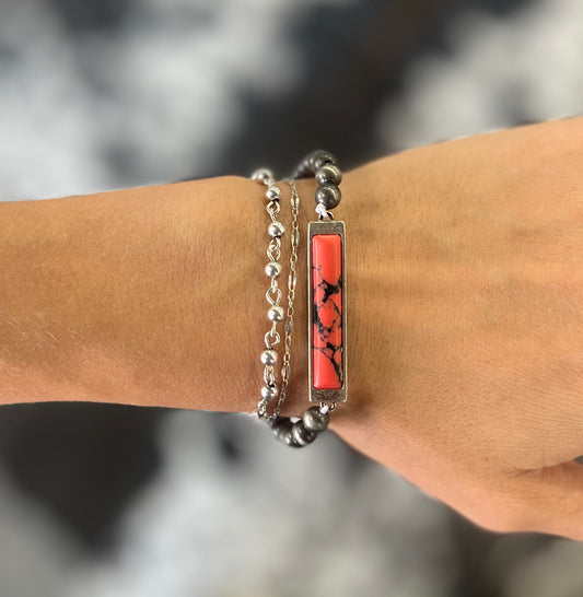 Navajo Semi Stone Bar Bracelet