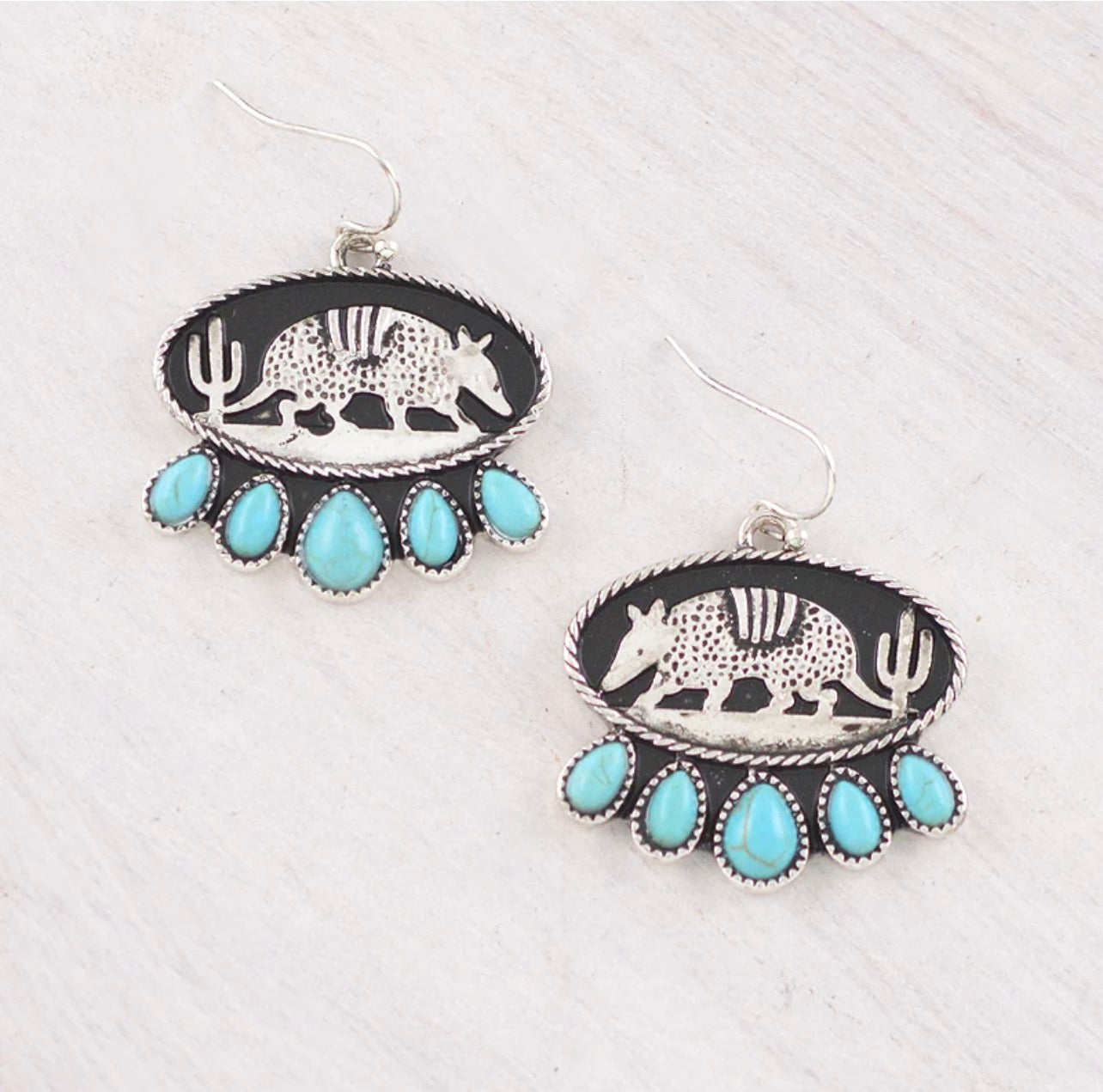 Turquoise Armadillo Earrings