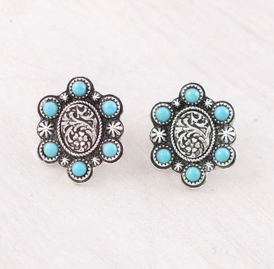 Turquoise Cluster Tooling Earrings