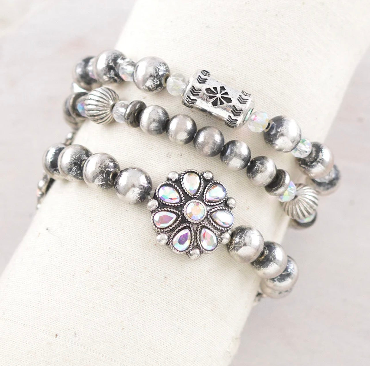 Aztec Barrel Navajo Pearl Bead Bracelet Set