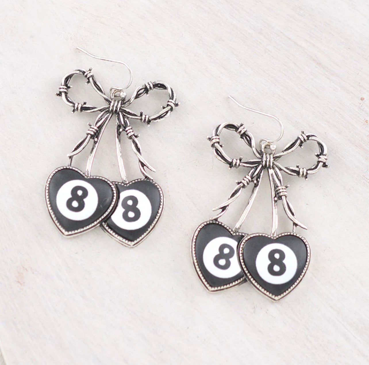 Eight Ball Cherry Earrings