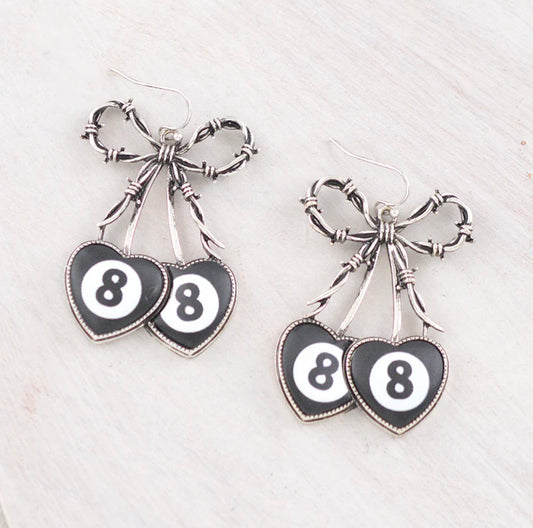 Eight Ball Cherry Earrings