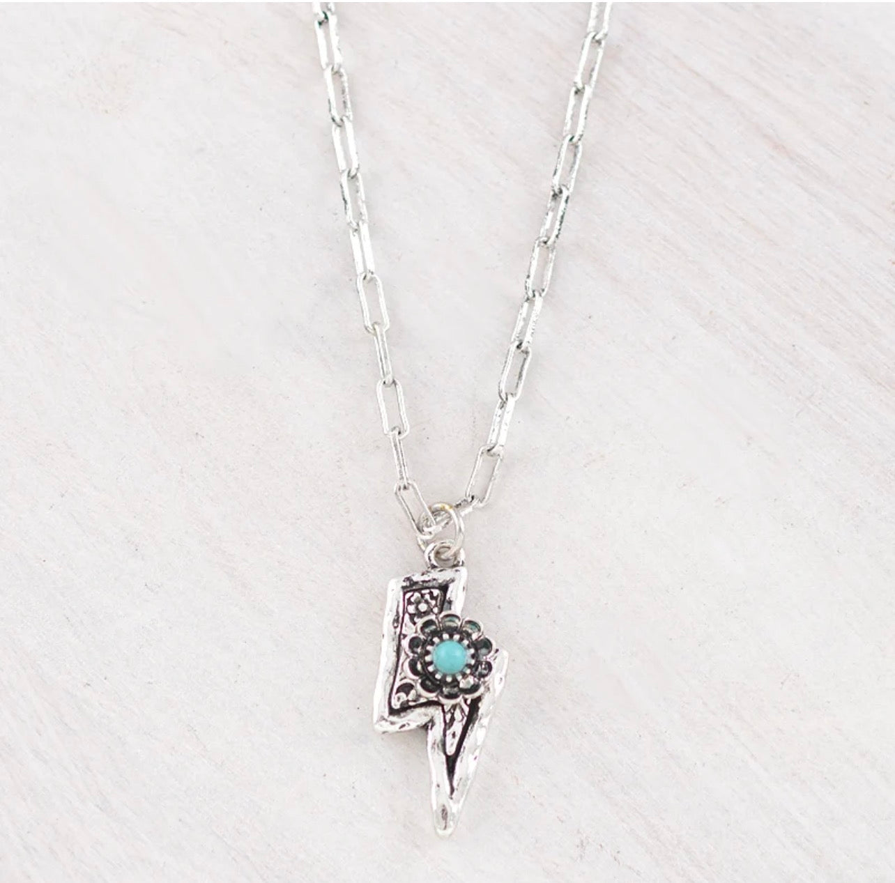 Floral Tooling Bolt Necklace