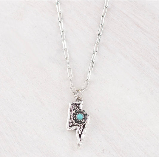 Floral Tooling Bolt Necklace