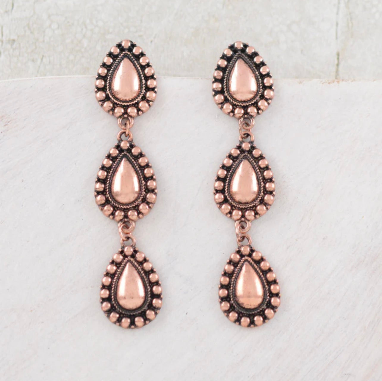 Teardrop Concho Drop Earrings