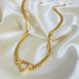 Gold Open Heart Necklace