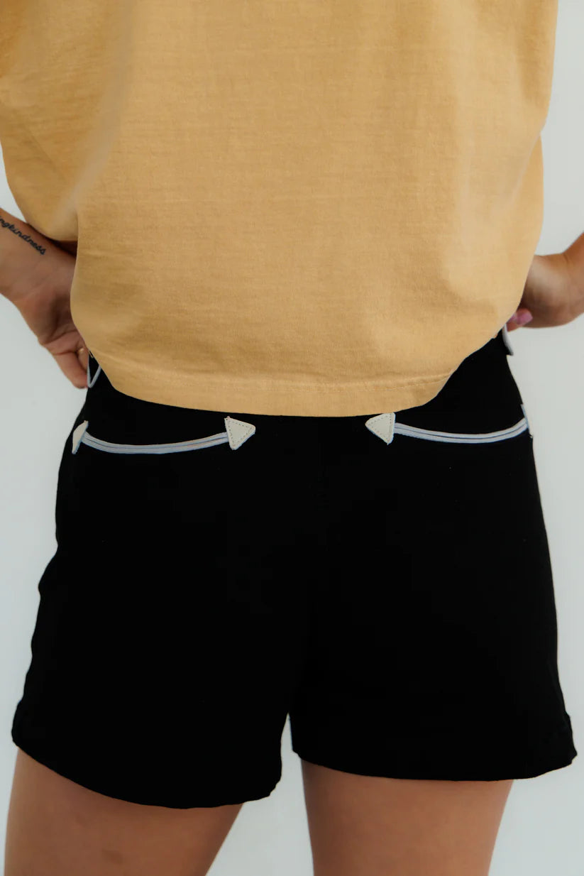 Black Smiley Shorts