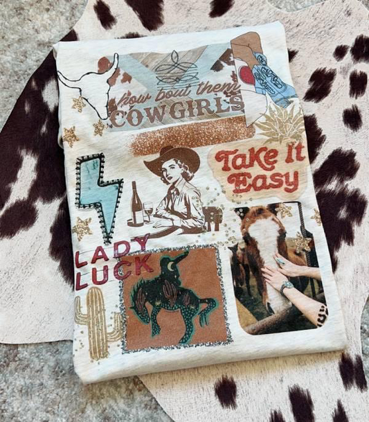 Lady Luck Collage Graphic Tee