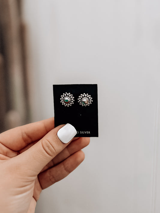 Pink Dahlia Sterling Silver Earrings