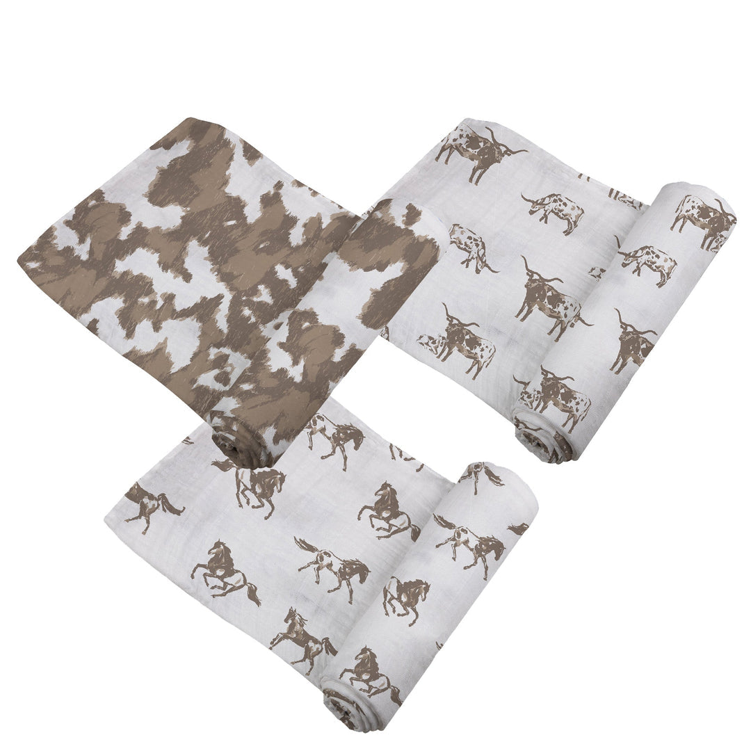 Forever Cowboys & Cowgirls Bamboo Swaddle 3 Pack