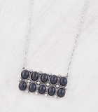 Rectangle Cluster Bar Necklace
