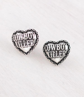 Cowboy Killer Heart Earrings