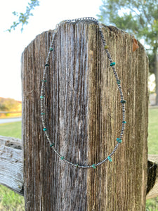 Natural Turquoise Seed Bead Choker