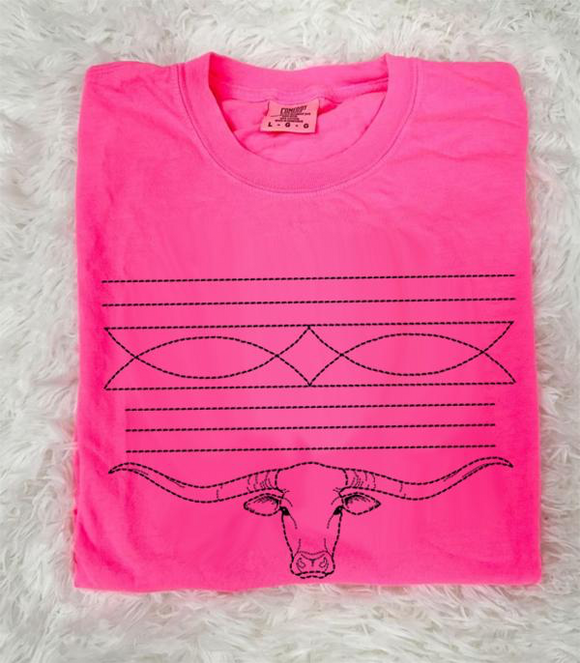 Boot Stitch CC Graphic Tee * Neon Pink