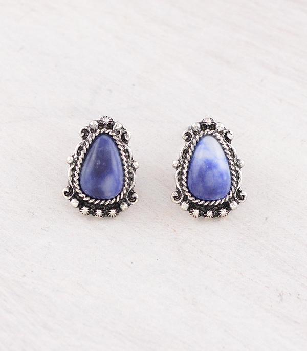 Blue Semi Stone Studs
