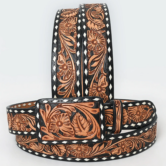 Black Saddle Leather Belt