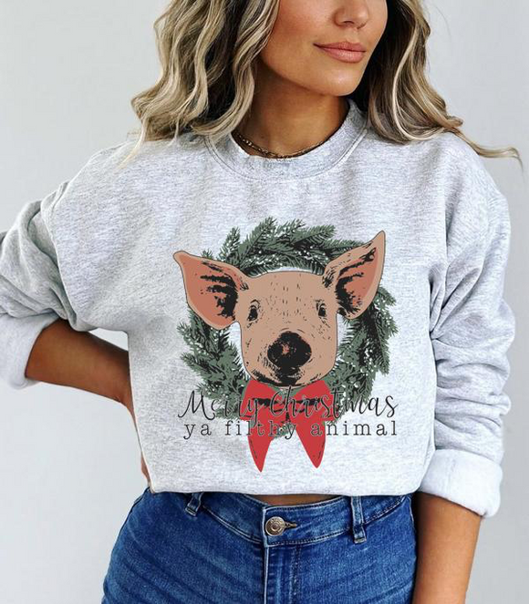 Merry Christmas Ya Filthy Animal Sweatshirt