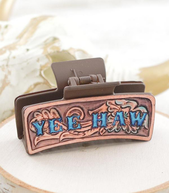 Yee Haw Claw Clip Faux Leather