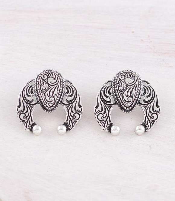 Tooling Squash Blossom Earrings