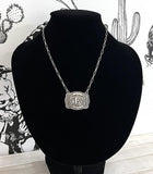 Tooled Buckle Initial Necklace