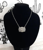 Tooled Buckle Initial Necklace