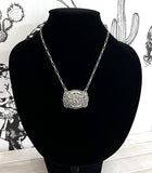 Tooled Buckle Initial Necklace