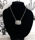 Tooled Buckle Initial Necklace