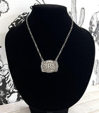 Tooled Buckle Initial Necklace