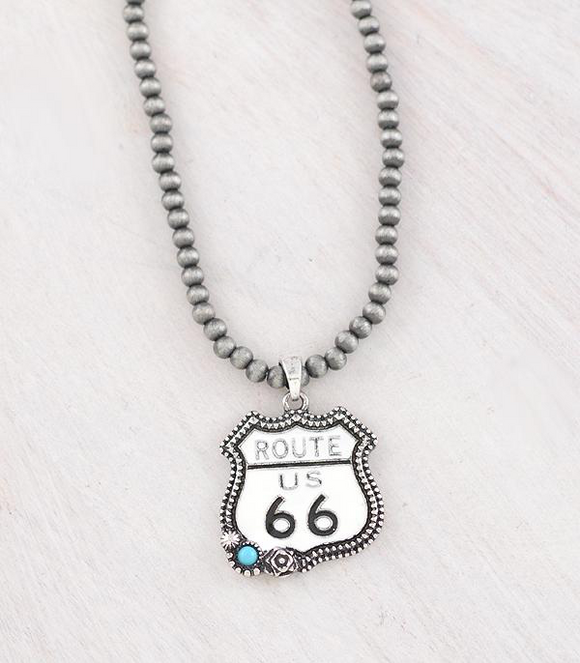 Route 66 Pendant Necklace