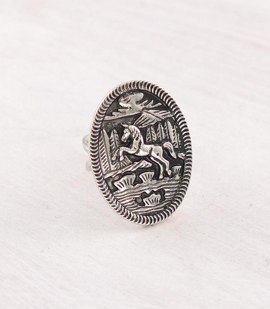 Horse Oval Shape Ring