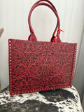 Floral Tooled Carry All Tote