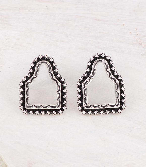Cattle Tag Cut Out Earrings