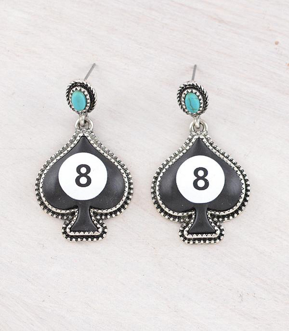 Eight Ball Ace Earrings